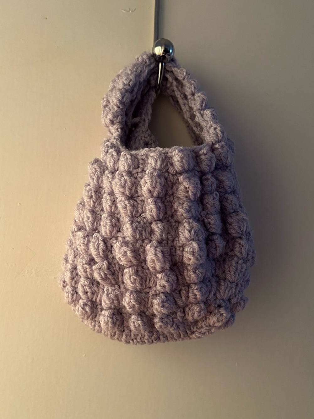 Handmade Chunky Crochet Tote Bag in Light Lavender
